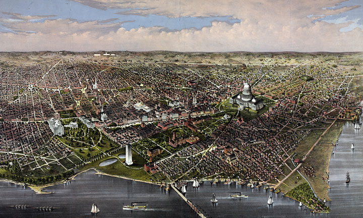 Washington, DC bird's eye view - 1880