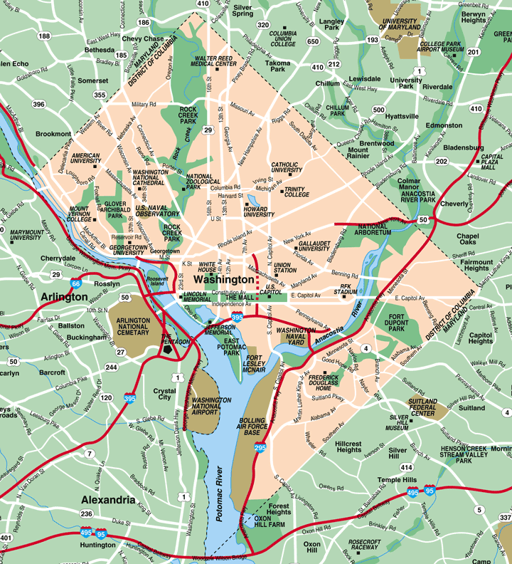 Washington DC Map and Travel Guide - Maps of Washington, DC